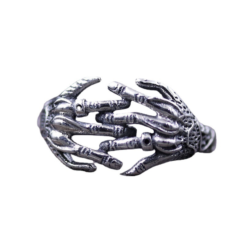 Ghost Hand Open Ring Alloy Adjustable Interlocking Finger Ring_voghion.com