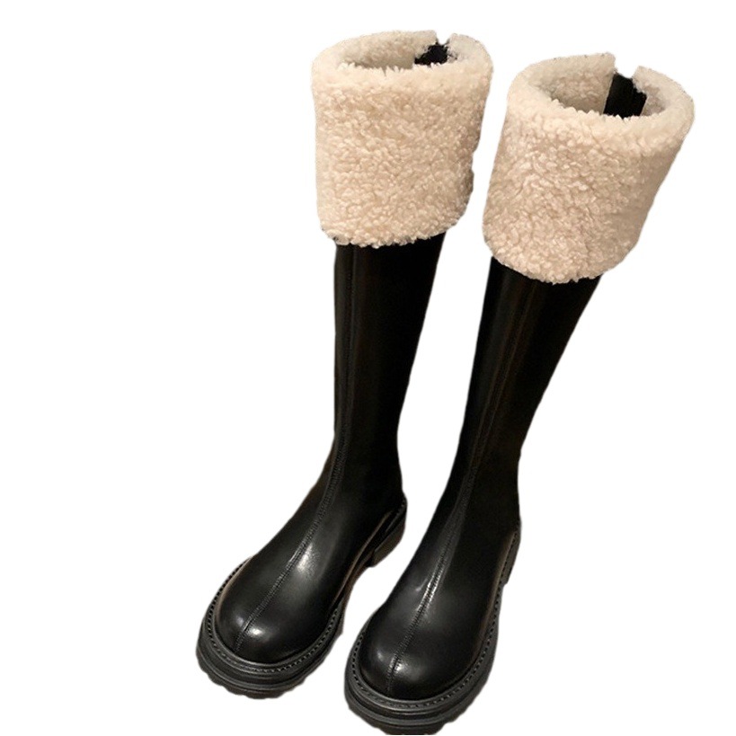 Botas de Nieve con Forro Polar Blanco y Suela Gruesa para Mujer, Estilo Media Caña, Otoño/Invierno 2025, Marca Grape Mom
