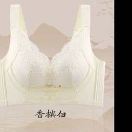 彩茵曼桑蚕丝蜂窝透气大胸显小防下垂大码无钢圈收副乳调整文胸棉