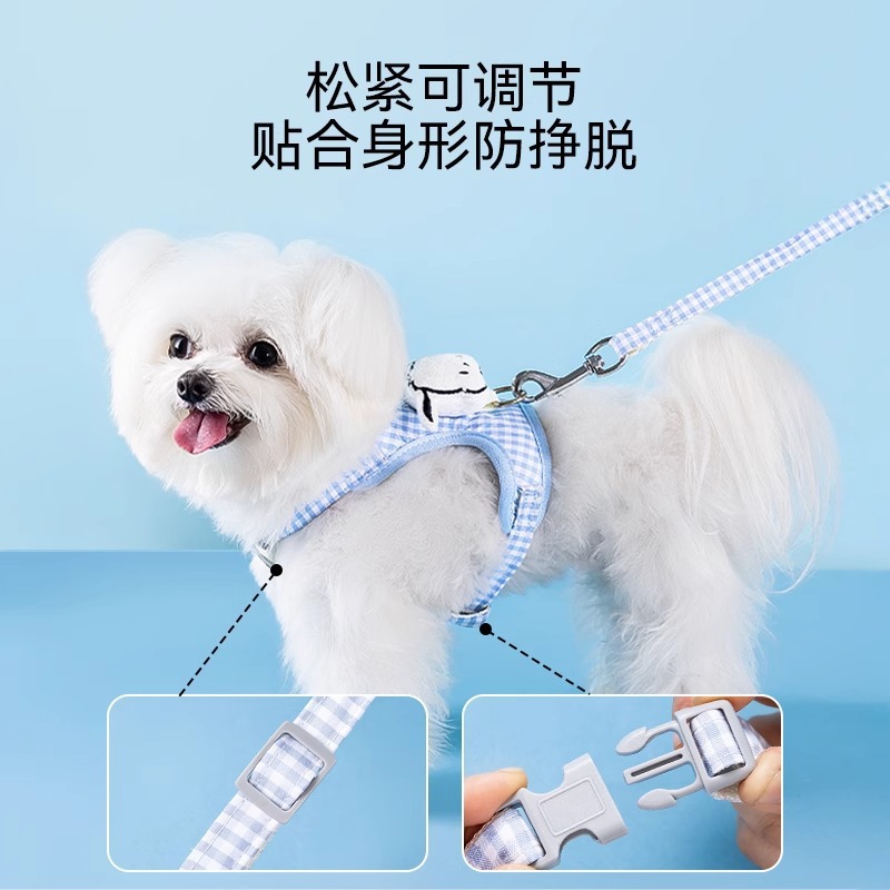 Correa para el pecho de perro Pacha de marca compartida genuina para perros, correa para pasear en primavera y verano, correa para mascotas para perros pequeños, gato, correa para mascotas