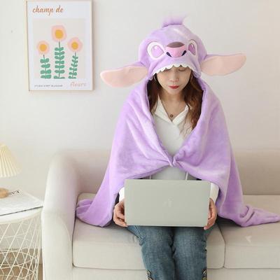 Cartoon cute Stitch hooded cape student shawl thickened warm nap cape office air conditioning blanket