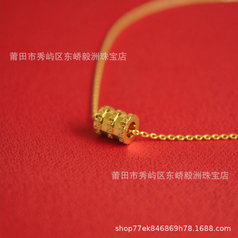 越南沙金小蛮腰吊坠项链时尚锁骨链黄铜镀金女友七夕节礼物几何|undefined