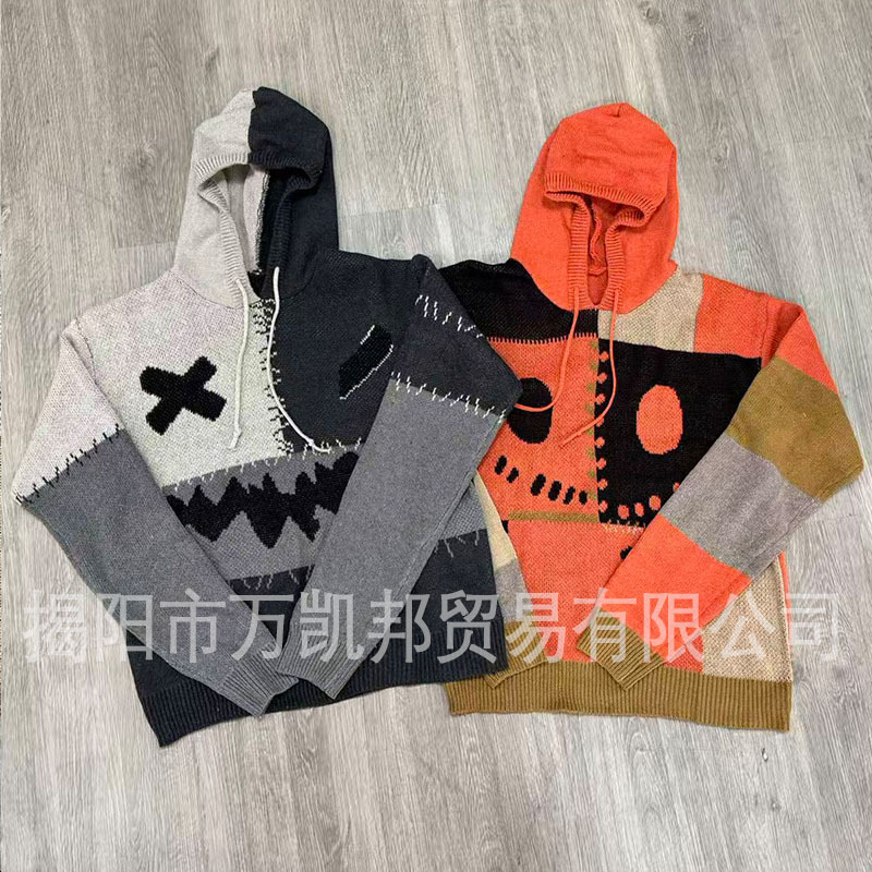 Comercio exterior transfronterizo procesamiento de Halloween Navidad personalizado camisetas de punto suéter hombre y mujer tamaño europeo fábrica Amazon mayorista