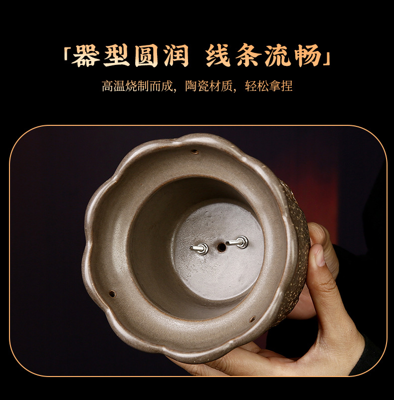 Ceramic Bian Stone Lotus Fire Dragon Cup Moxibustion Gua Sha Jar for Home Wellness 11cm 400g preparation