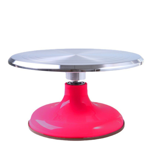 Polished stainless steel round cake decorating stand, plastic cake turntable, aluminum alloy cake turntable