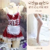 2001 burgundy 8-piece set, white stockings