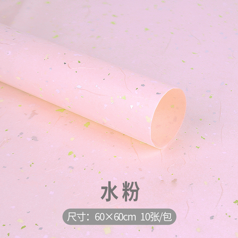 Papel de embalaje de flores Papel de embalaje de flores de fibra de seda de punto de oro y plata de ensueño DIY hecho a mano