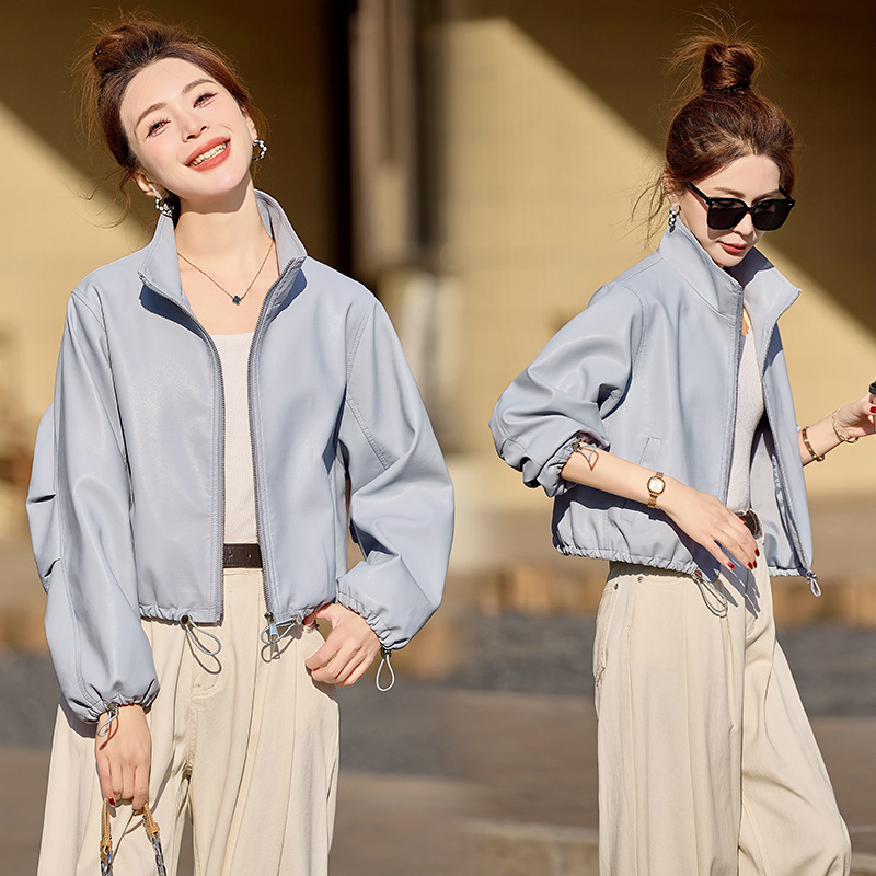 2026 Spring and Autumn New Haining Genuine Leather Jacket for Women, Short Fashionable Slim Fit Biker Style High-End Popular Jacket 2026 Spring and Autumn New Haining Genuine Leather Jacket for Women, Short Fashionable Slim Fit Biker Style High-End Popular Jacket