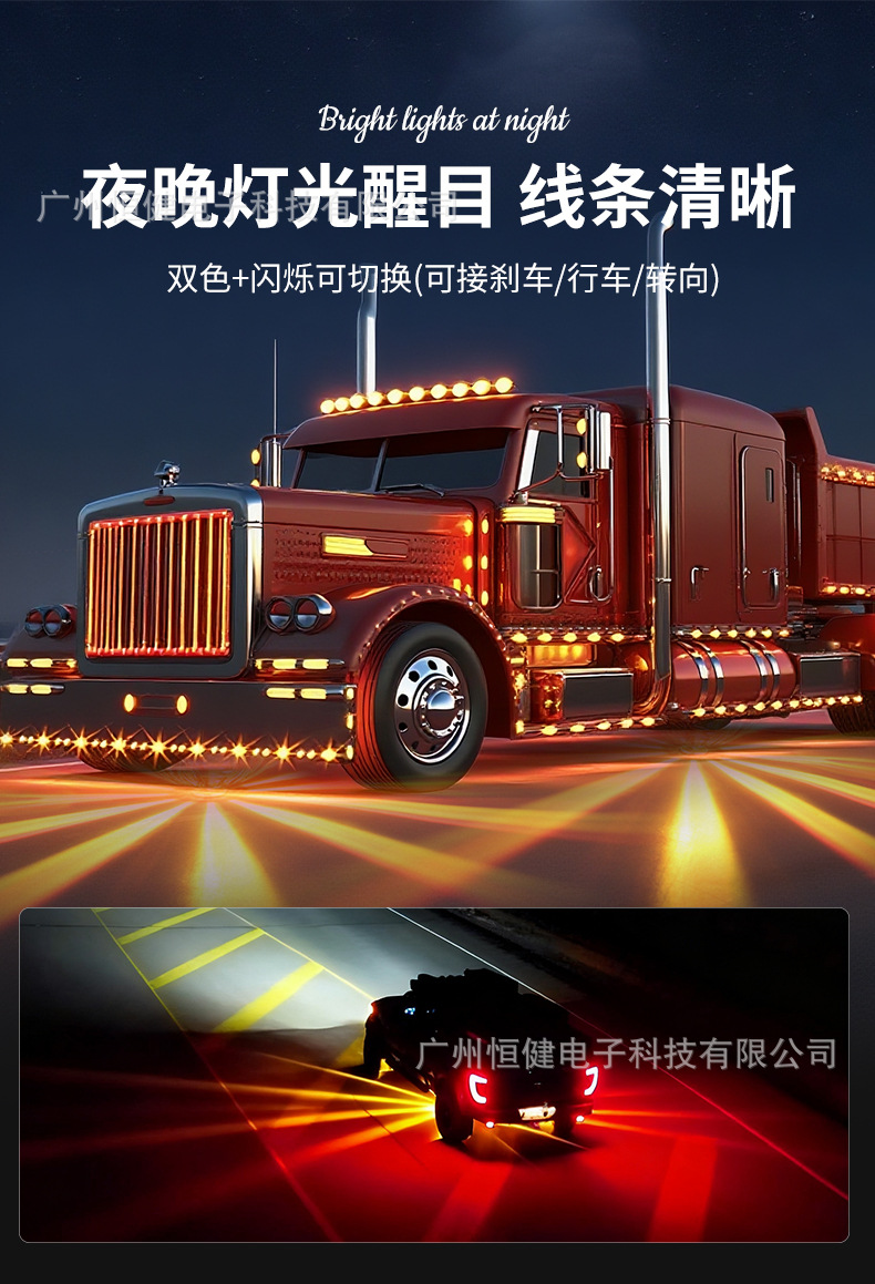 Cross-Border Truck Side Lights, Truck Width Indicator Lights, Indicator Lights, Side Lights, Led Lights, Warning Signal Lights, Watermelon Lights, Chassis Lights
