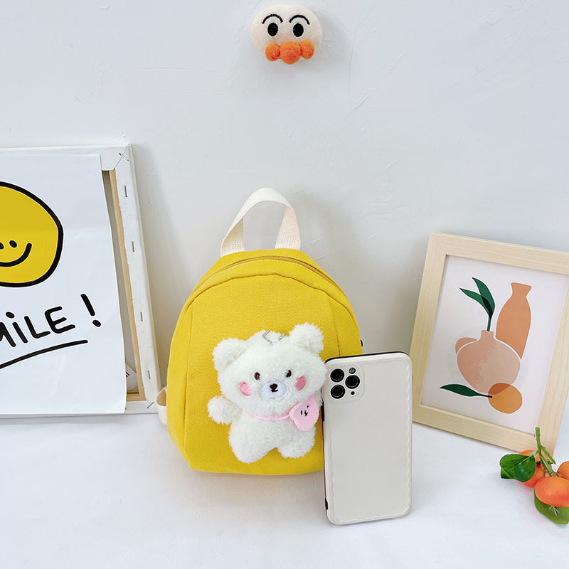 Mochila de caricatura de peluche mini bebé mochila de jardín de infantes lienzo de clase pequeña mochila ligera para niños