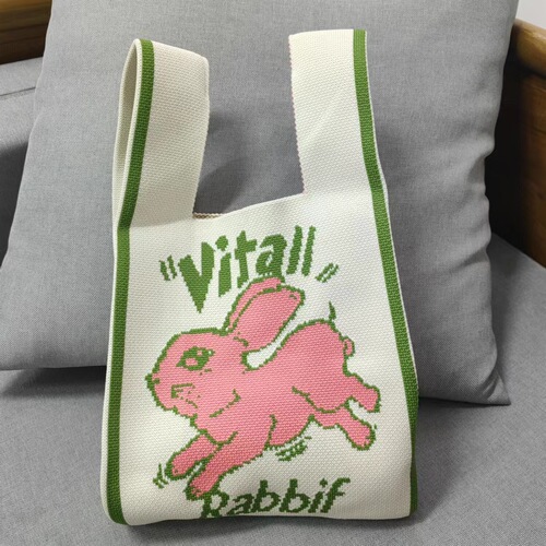 New Amazon ebay Korean style wool bag, fashionable and simple tote bag, shoulder bag, rabbit knitted bag factory