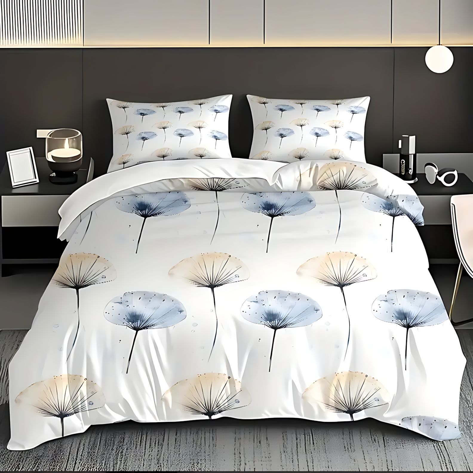 TEMU / JIT transfronterizo diente de león Willow impresión digital HD colcha de cama set