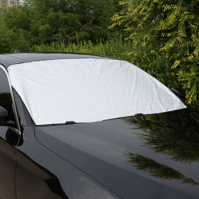 Anti-Frost Cloth Car Clothing Half – Car snow shield - silver-non-magnetic-aluminum-film