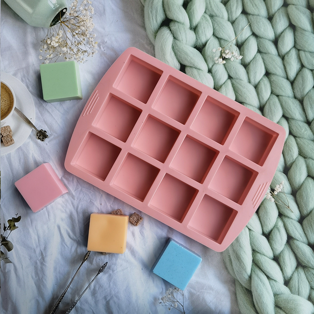 12 cuadrado 182 molde de silicona pastel helado pudín molde de postre jabón utensilios
