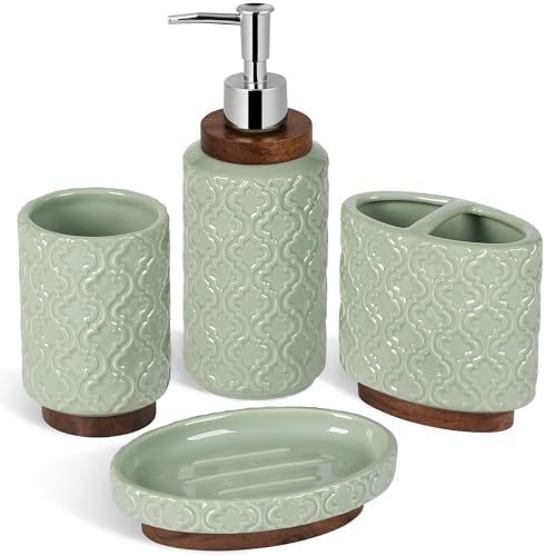 Juego de Accesorios de Baño Set de 4 Piezas de Cerámica, Decorativo, para Baño image 7
