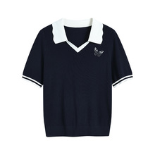 2026�ļ��¿�polo����ײɫ��֯��Ů��Ƹ�С�ں����������������