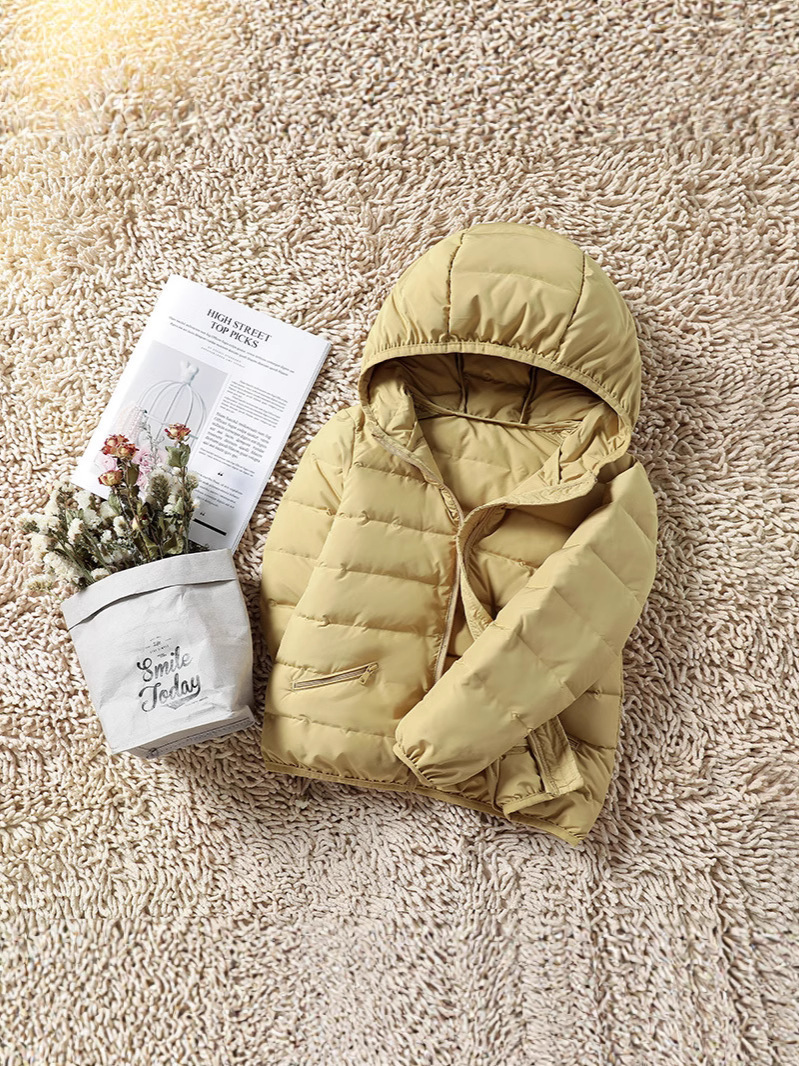 Chaqueta de tejido ligera y sin costuras para niños 90 chaqueta blanca para niños y niñas chaqueta encapuchada