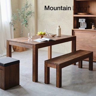 MountainLiving进口柚木家具纯实木餐桌长桌子家庭家用中古风复古