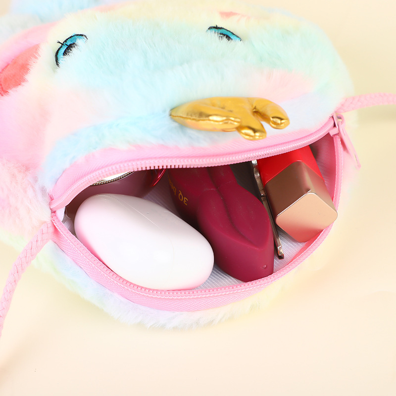 Estilo coreano ins chica corazón felpa mensajero bolsa de dibujos animados niños princesa bolsa niños y niñas bolso de hombro niños monedero