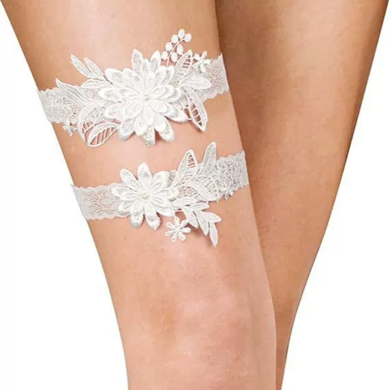European and American Bridal Garters Chiffon Flower Diamond Wedding Supplies Leg Rings Garters Bridal Jewelry Bridal Garters
