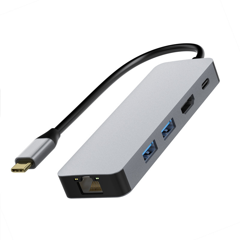 Type-C Aluminum Alloy Docking Station Usb3.0 Hub Uses Notebook Tablet Phone Five-In-One Docking Station