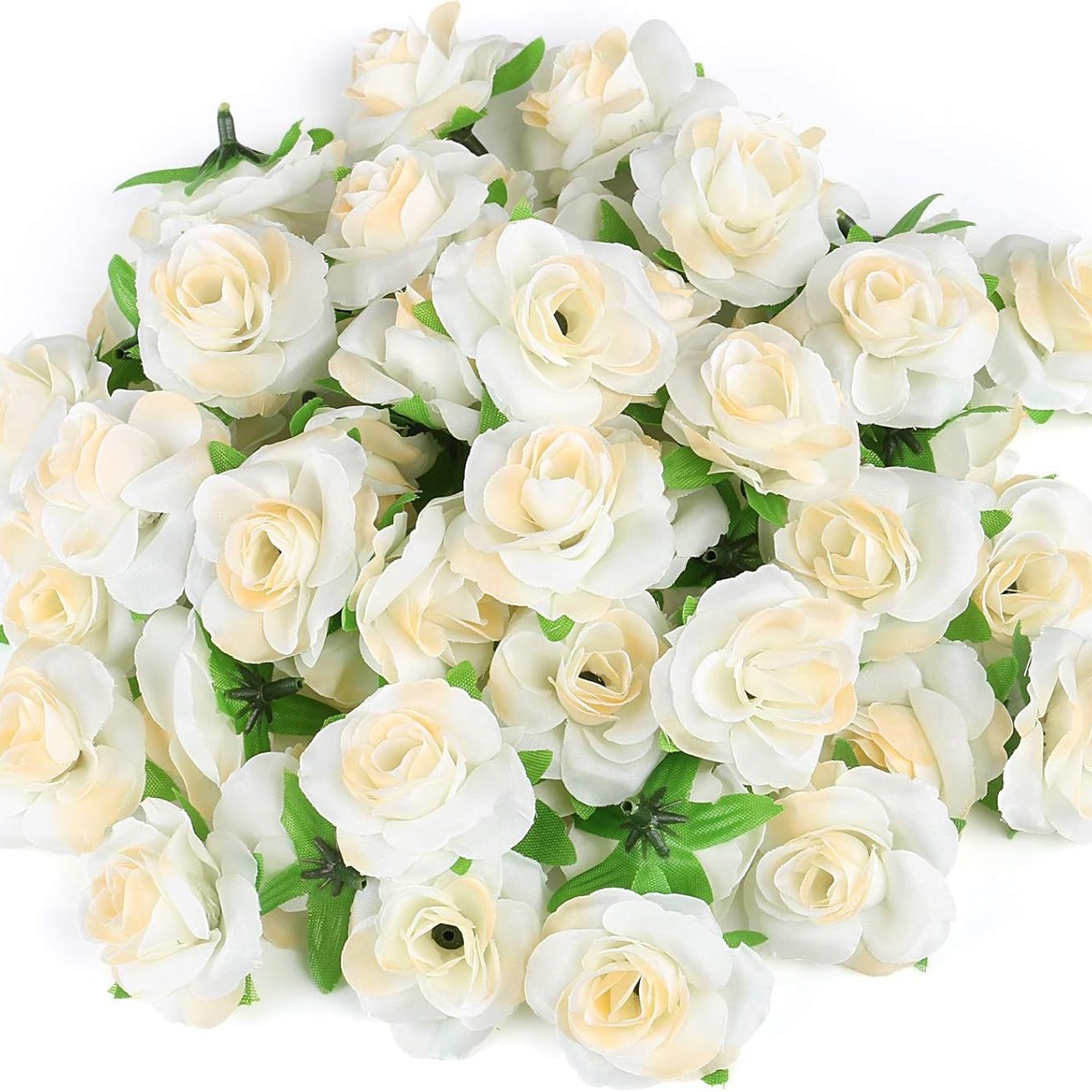 50 flores un paquete de simulación de rosas para regalos de mano decoración pequeña rosa pectoral tocado de boda boda ramo de flores