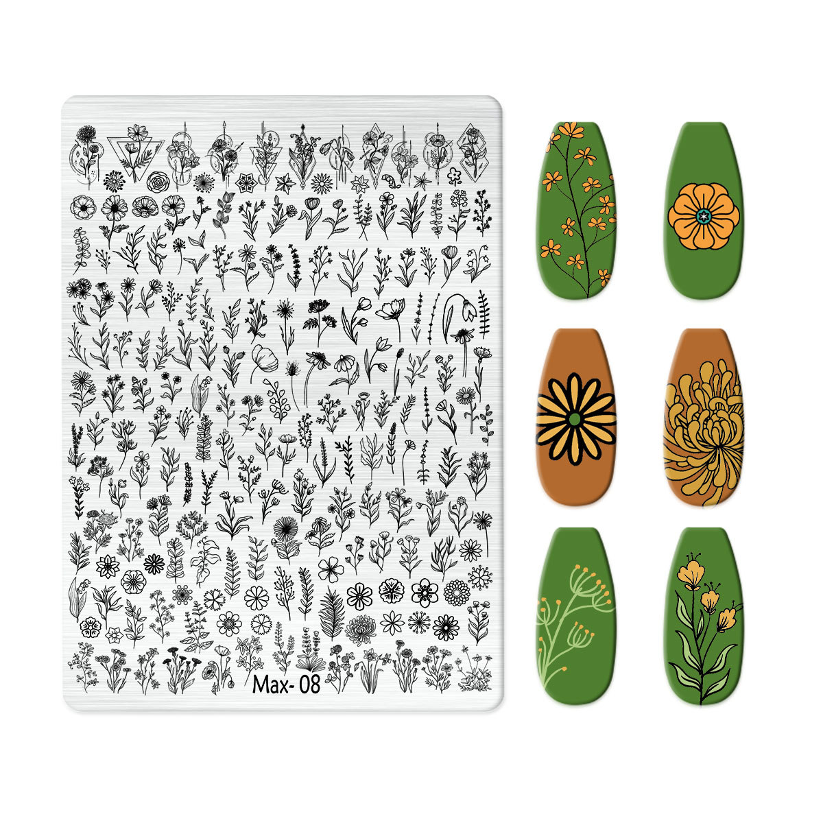 Explosions Super Large Nail Art Egg Plate Nail Art Steel Plate New Technology Cute Nail Art Bow Frosted with Back Plate