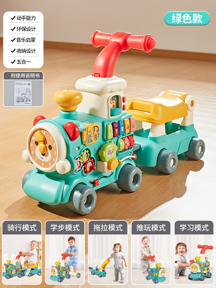 Cochecito de andador de bebé transfronterizo para evitar vuelco, el bebé puede sentarse en un andador multifuncional, juego de juguete de coche para niños