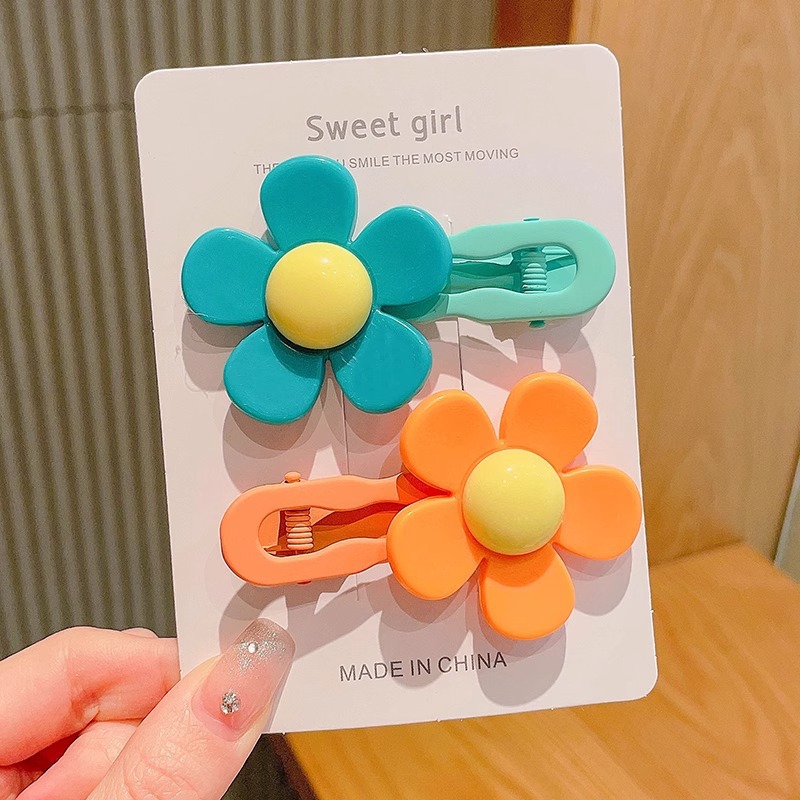 Hermosas flores para el cabello para niños coloridos dulces pinzas de cabello laterales pinzas de frangeas niñas pinzas de cabello trituradas adornamientos para el cabello