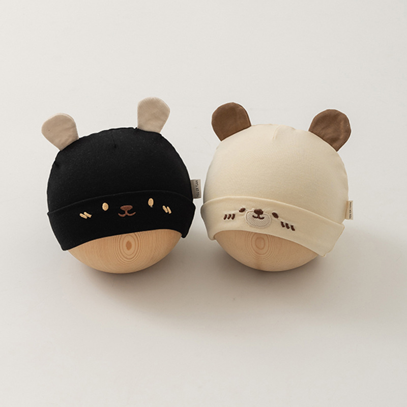 Bebés pequeños bonitos osos orejas sombreros recién nacidos 0 - 6 meses bebés varones otoño gorras delgadas para oídos de bebé