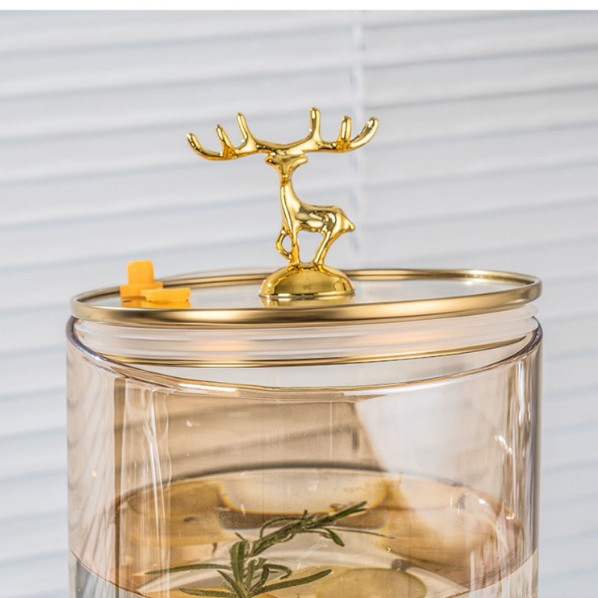 2.5L 황금사슴머리뚜껑 주스병(수도꼭지 없음)