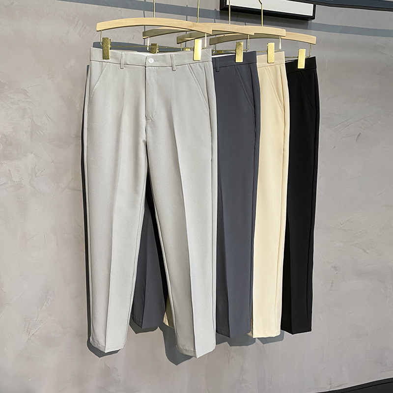 Spring and Autumn Nine-point Western Pants Men's Slim-fit Casual Business Dress Dagging Straight Small Suit Pants Boys Dk Design Sense