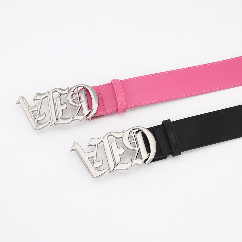 Simple Style Letter Pu Leather Alloy Women's Leather Belts display picture 2