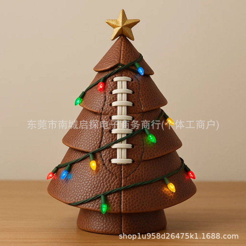 亚马逊创意热销新Football Christmas Tree Decor足球圣诞树装饰|undefined