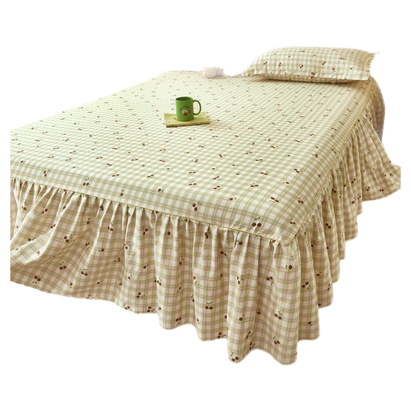 2025 nueva falda de cama de algodón de una sola pieza 2025 nueva funda de cama de algodón individual universal de cuatro estaciones con falda