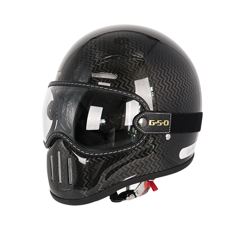Carbon Fiber Retro, Motuoche Motosiklet kaskı (dəbilqə) - wave-pattern-transparent-visor-m55-56