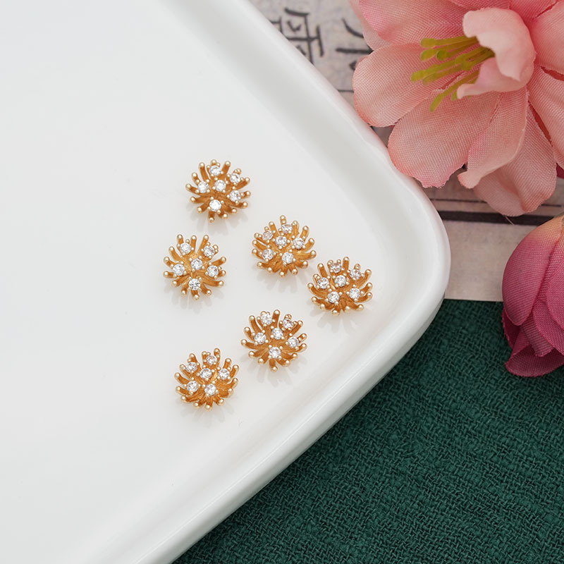 10 ミリメートル電気メッキ色保持ジルコン花の芯花の芯フラワートレイ diy イヤリングヘアピンタッセルジュエリーアクセサリー材料|undefined