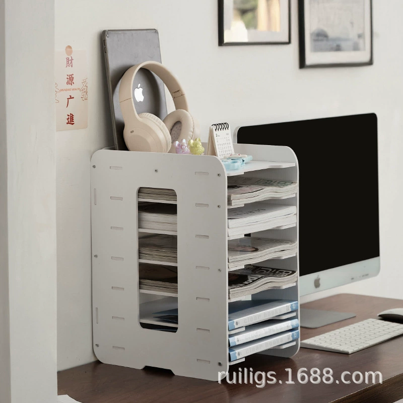 File rack storage rack multi-layer folder storage box desktop organization artifact office supplies storage shelf book
