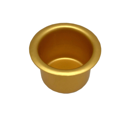 Manufacturer wholesale golden Christmas candlestick ornaments metal crafts simple dinner candlelight vessels candle cup base