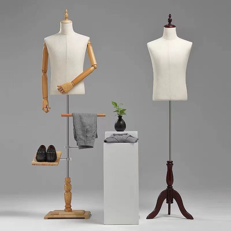 Modelo de ropa de hombre accesorios de mujer todo el cuerpo plataforma percha de ropa de ventana de hombre estante de exhibición de busto falso cuerpo humano tienda de ropa modelo rack