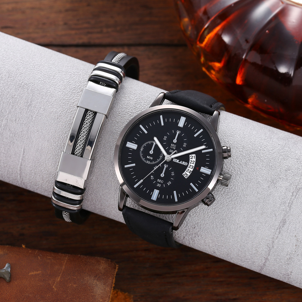 Herren Quarzuhr Mit Armband Set Für Business Und Freizeit_voghion.com