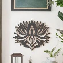 木莲花艺术，中世纪现代，冥想装饰，莲花艺术，现代木艺术，瑜伽