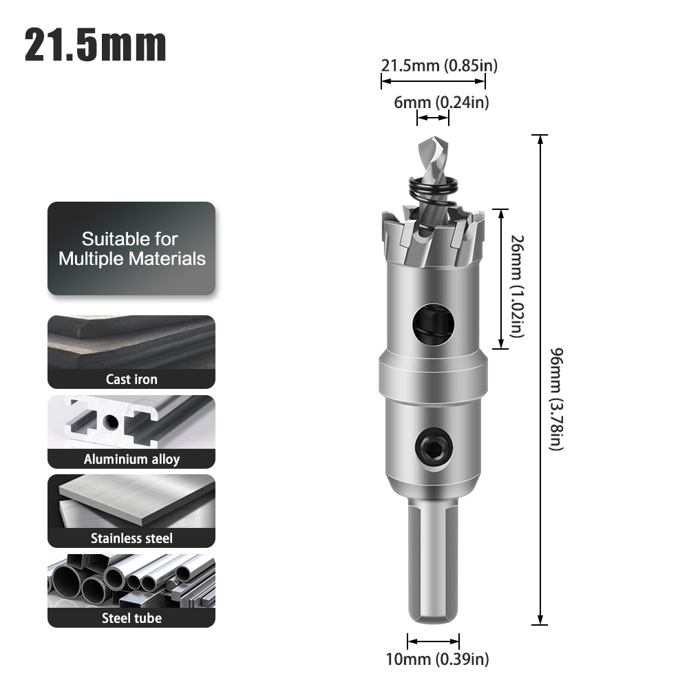 Abridor de agujero de aleación 5A de alto grado Abridor de agujero de acero inoxidable de alto grado TCT