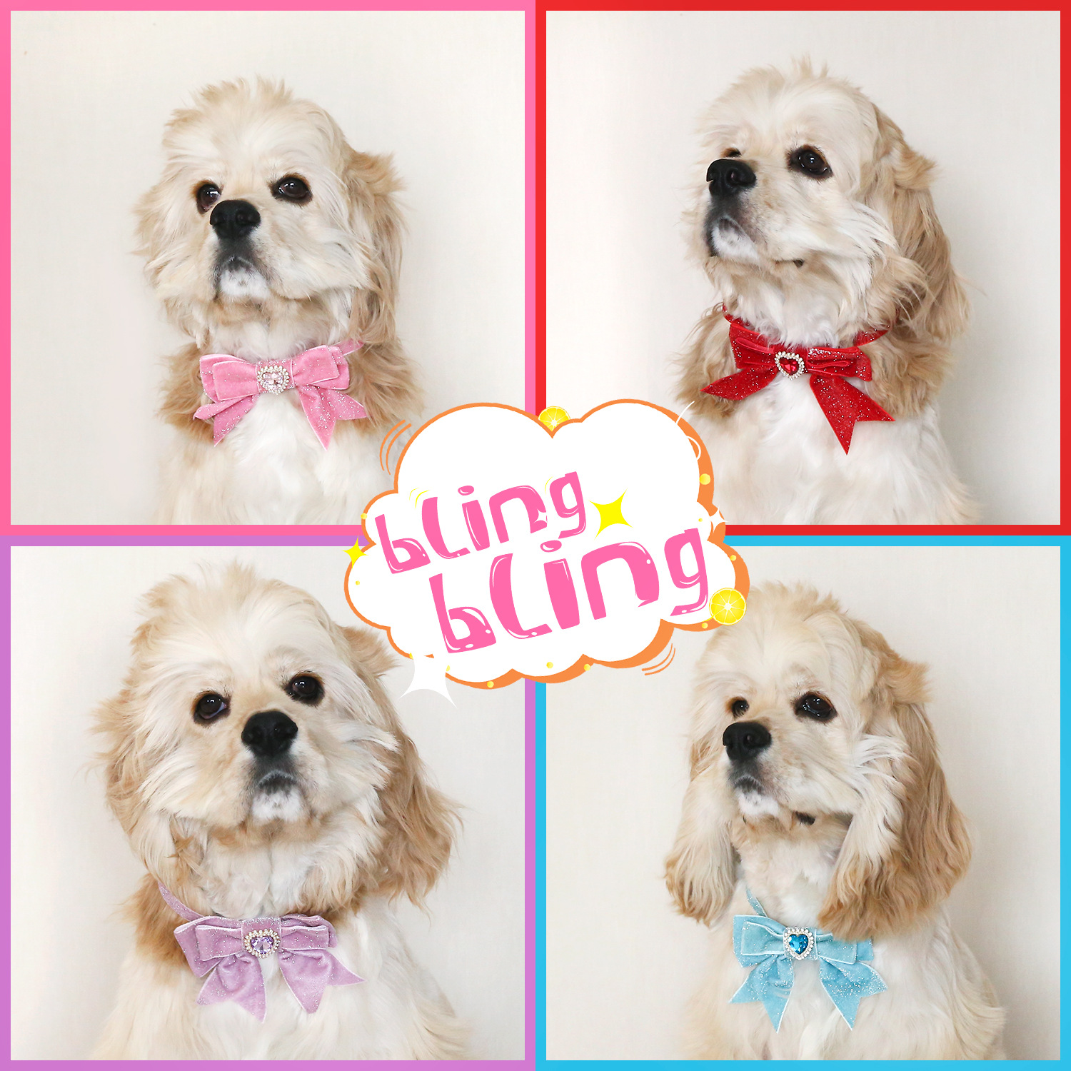 Pet amor seda collar de arco de perlas gemas ajustable corbata de plata accesorios de cumpleaños de perros gatos