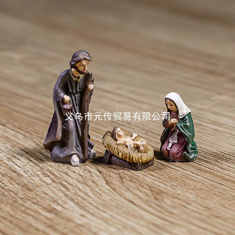 跨-border 2025 Amazon Christmas manger group ornament религиозная рождественская детский подарок Resin worker