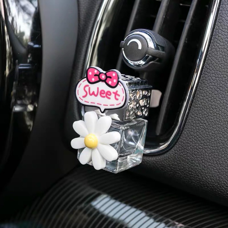 Botella de perfume para automóviles botella vacía auto-agregación aire acondicionado ventilador de salida perfume para automóviles perfume ligero caricatura mujer