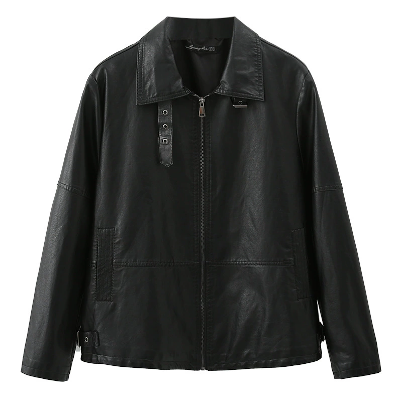 Polyurethane jacket for leisure, cardigan, autumn, for plus size ladies