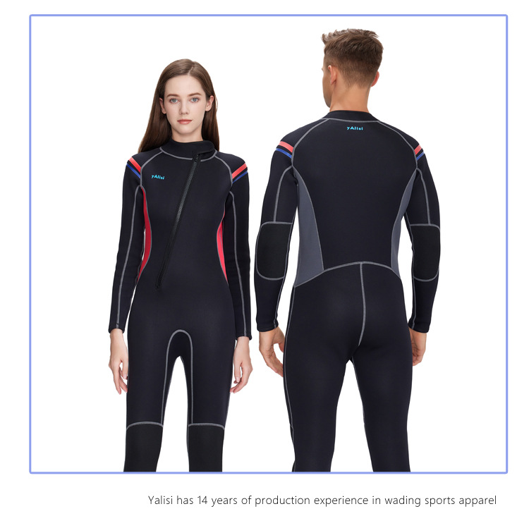 New 3mm Men One-piece Warm Long Sleeve Cold-proof Surfing Snorkeling Winter Swimsuit Diving Suit Women_voghion.com