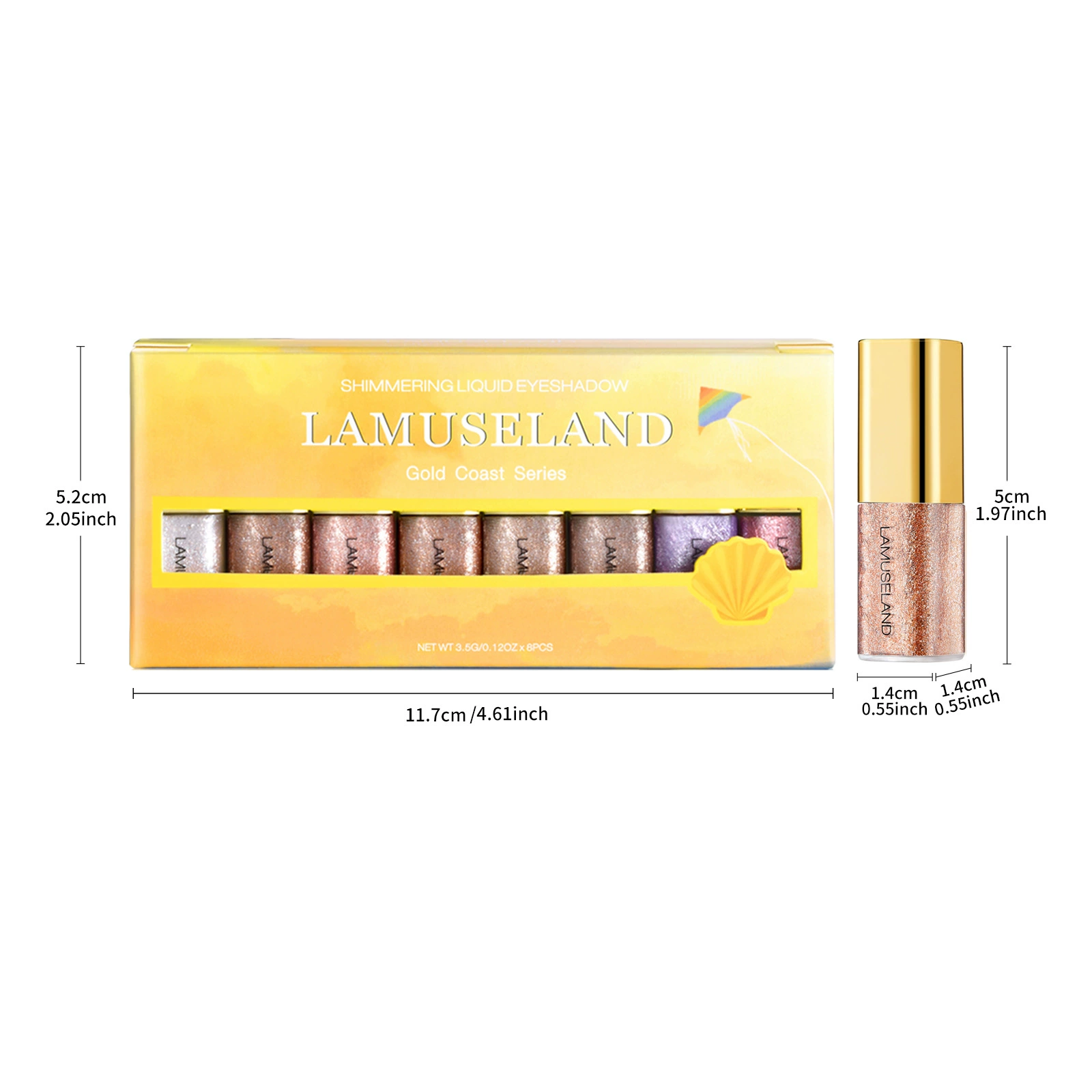 [LAMUSELAND мини-кейс с 8 жидкими тени для век Liquid Eyeshadow]