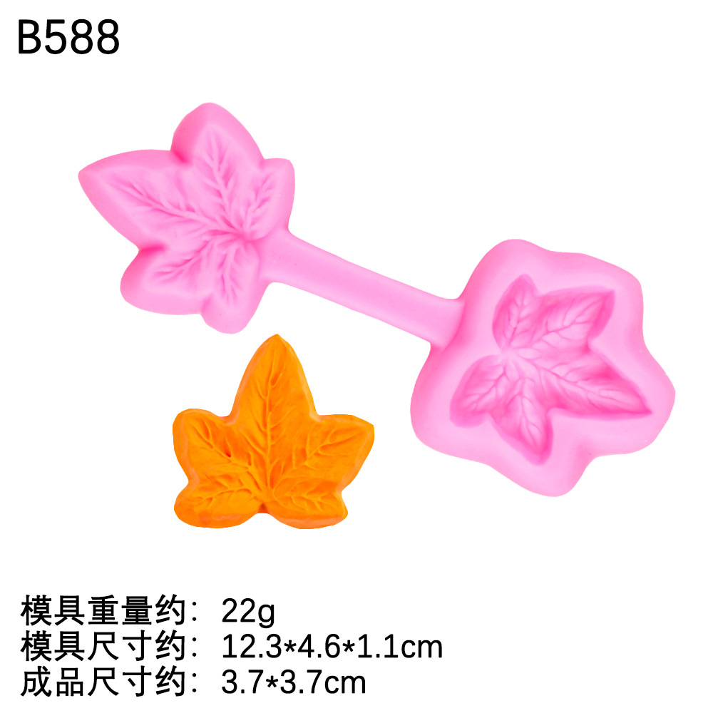 Hoja de arce crisantemo molde de silicona fondant bricolaje horneado pastel de mariposa suave arcilla decorativa molde de herramienta de cerámica blanda